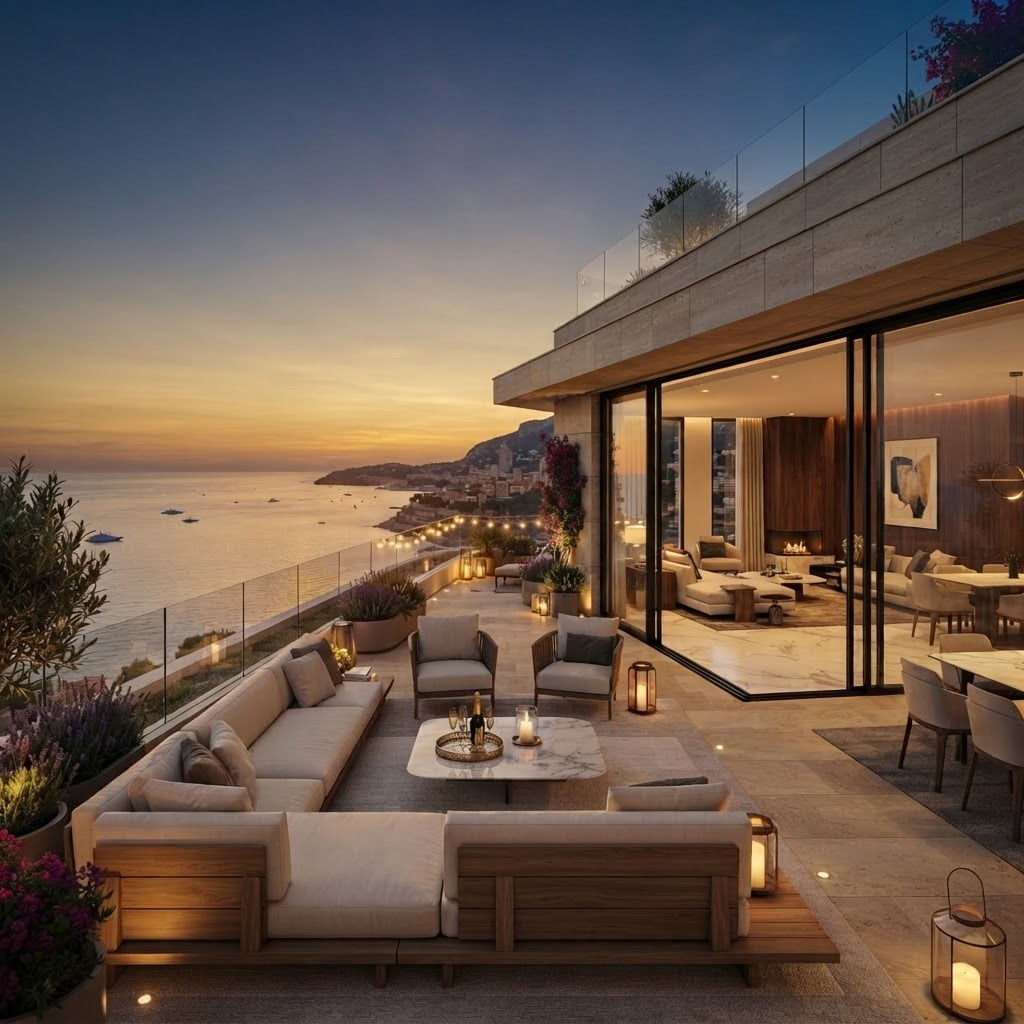 Luxury penthouse overlooking the sea