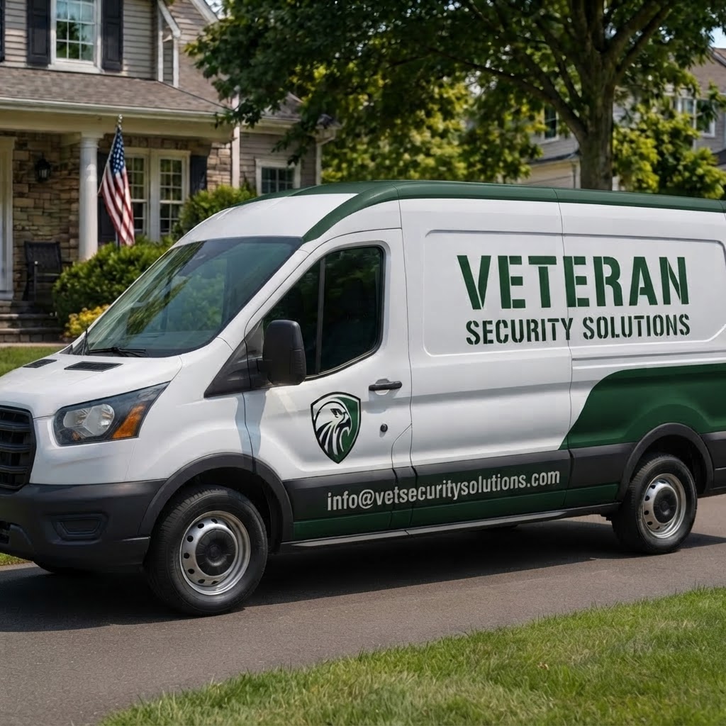 VSS branded service van parked in front of a home