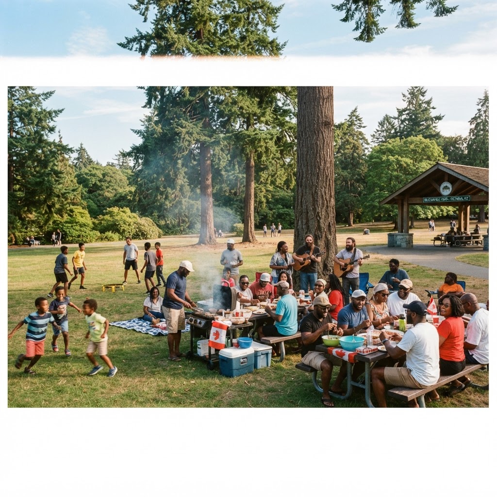 Nigerian-Canadian community picnic in a Victoria, BC park