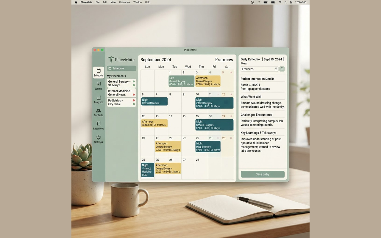 Schedule and daily reflection