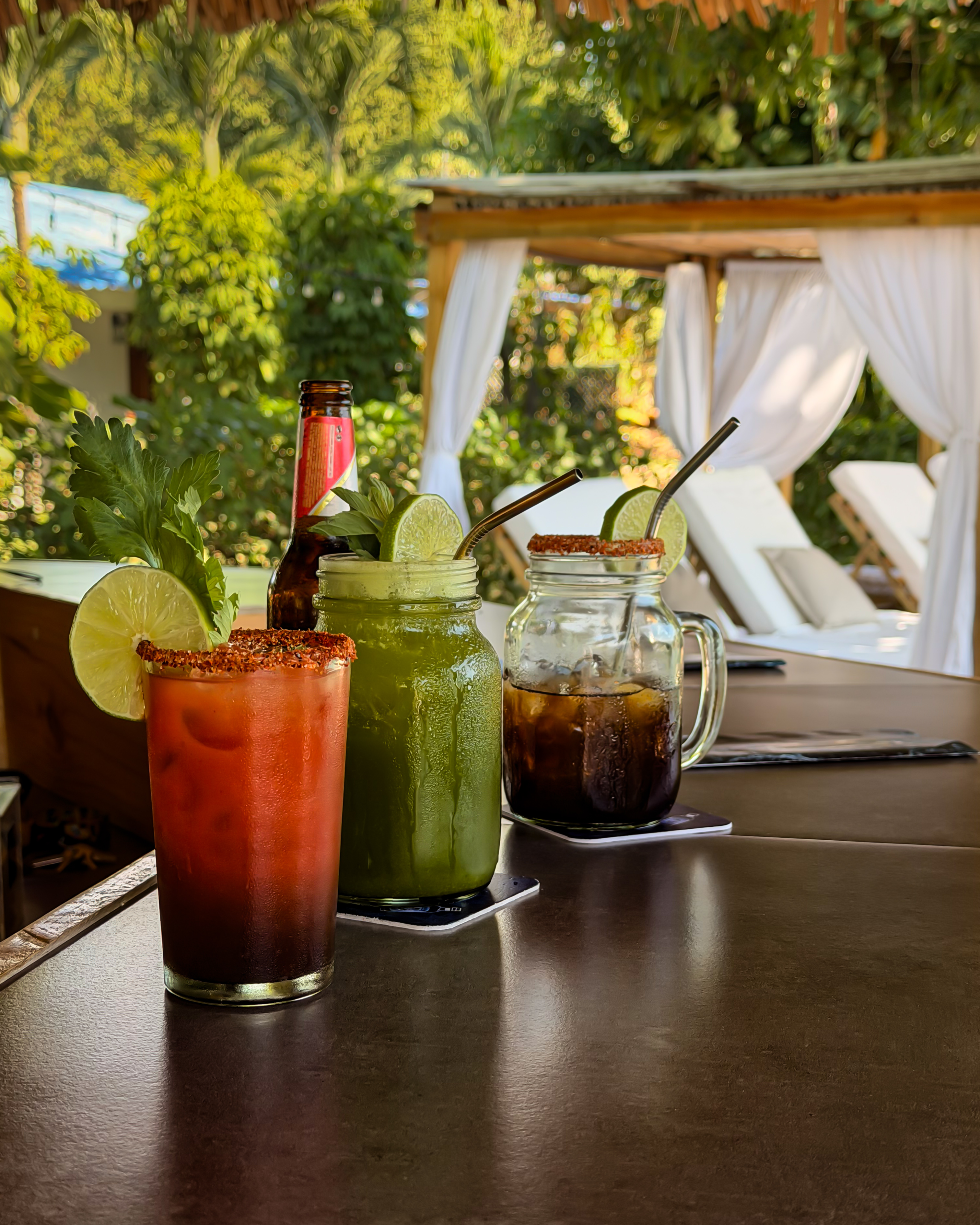 Three drinks on the table