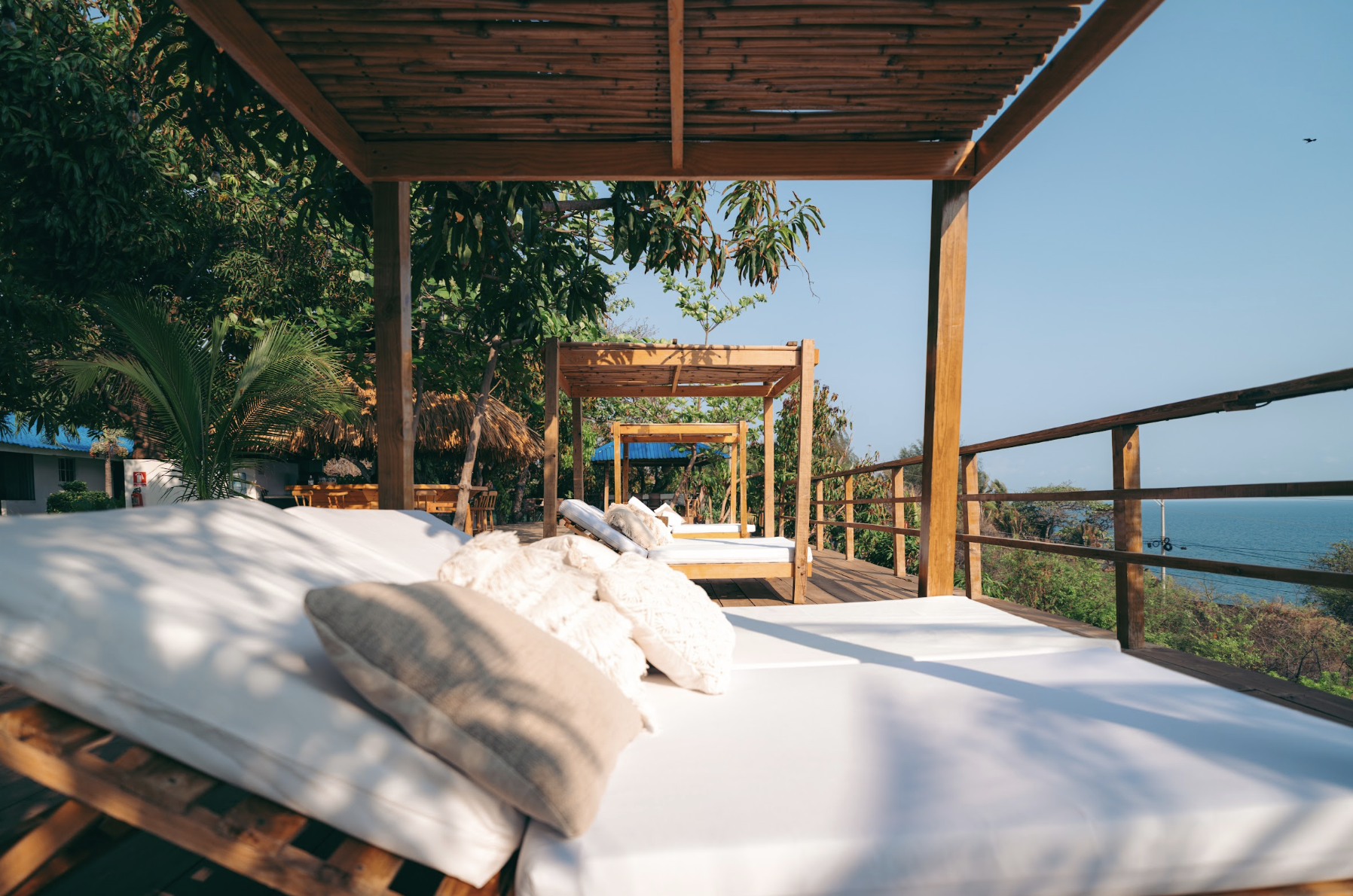 Daybeds overlooking the ocean