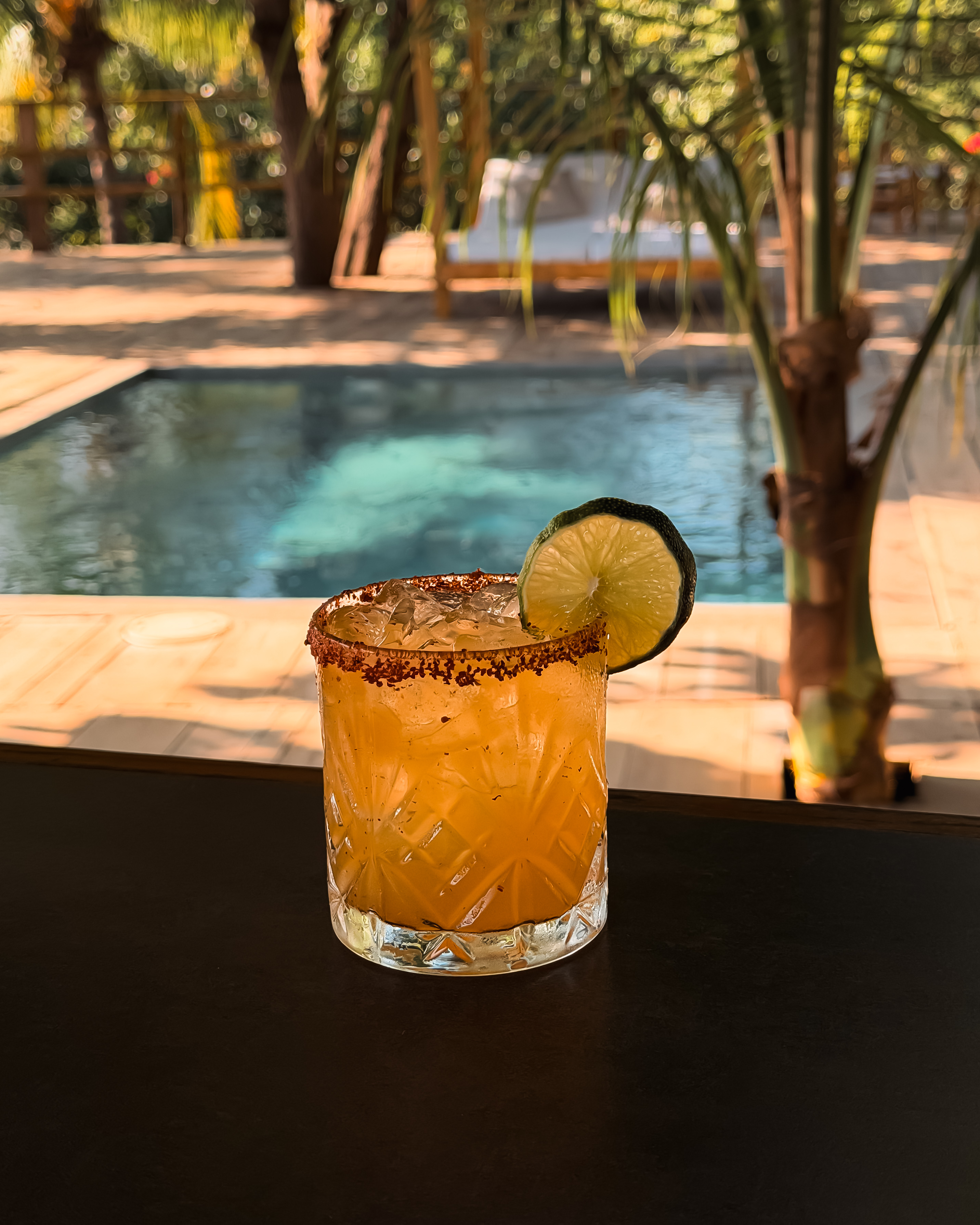 Spiced-rim cocktail with lime
