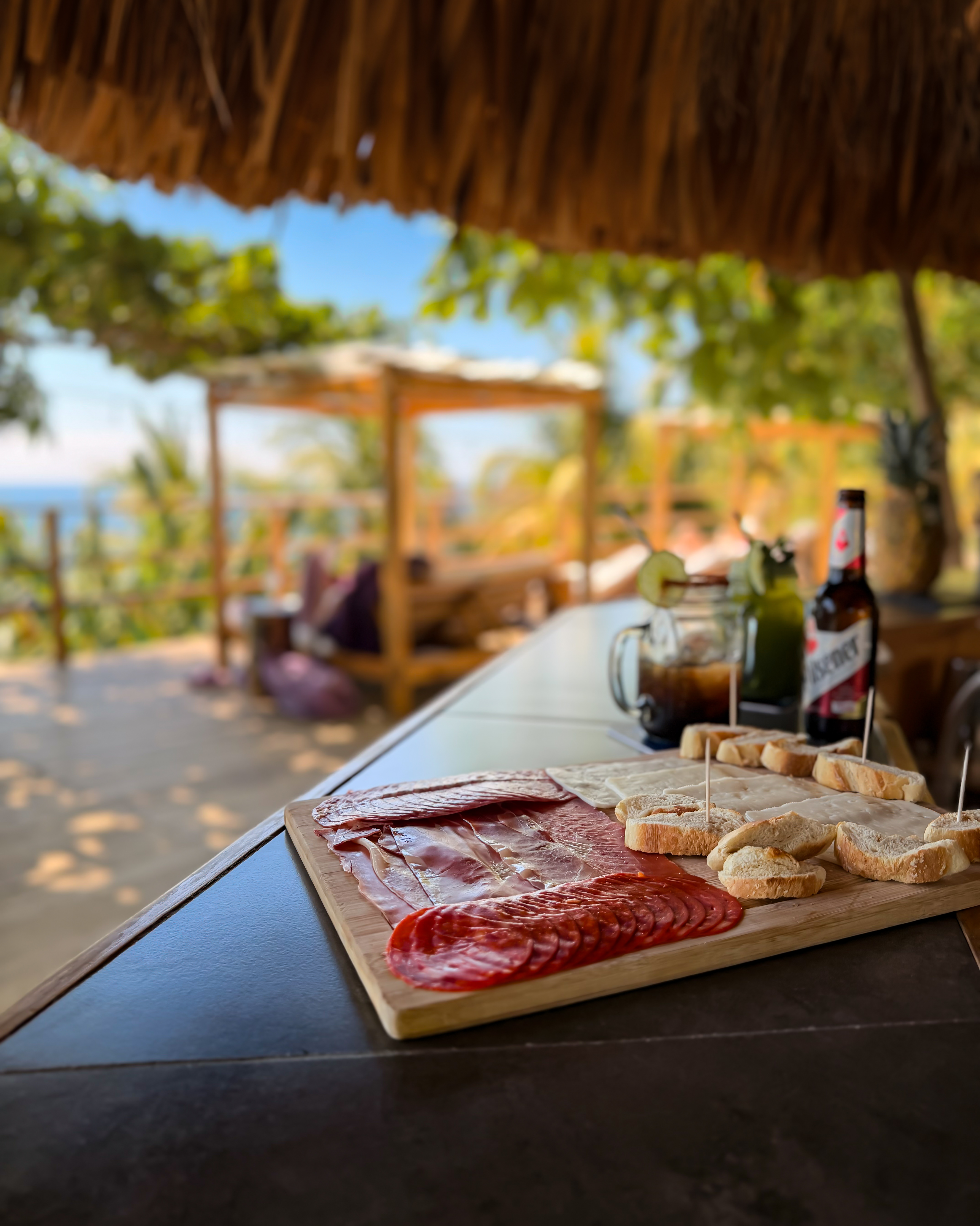 Charcuterie board with meats and cheese