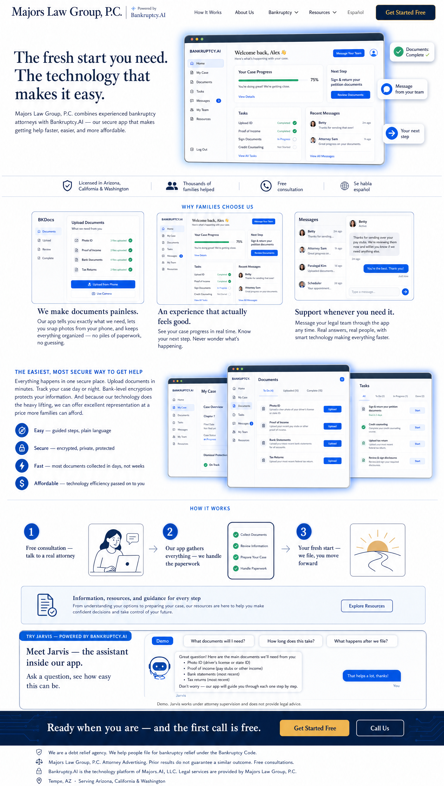 Majors Law Group, P.C. consumer website powered by Bankruptcy.AI