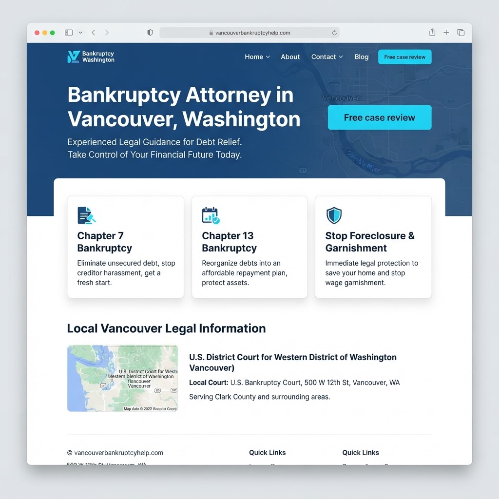 Majors Law Group local landing page for Vancouver, Washington