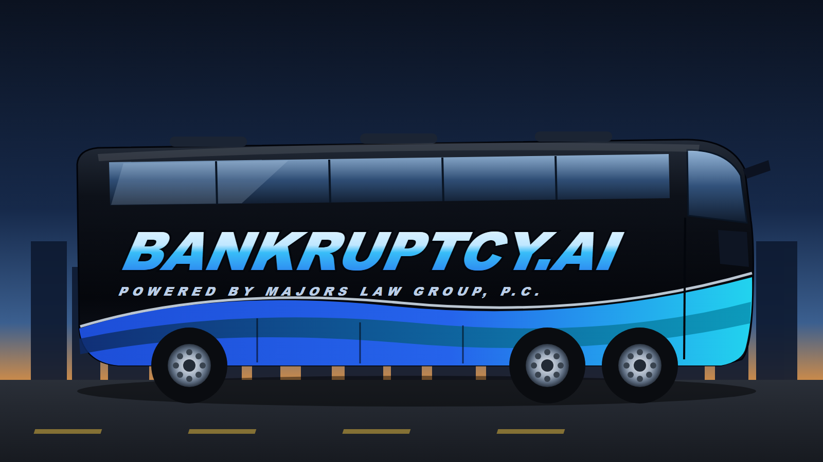 The black-and-blue Bankruptcy.ai coach, powered by Majors Law Group, P.C.