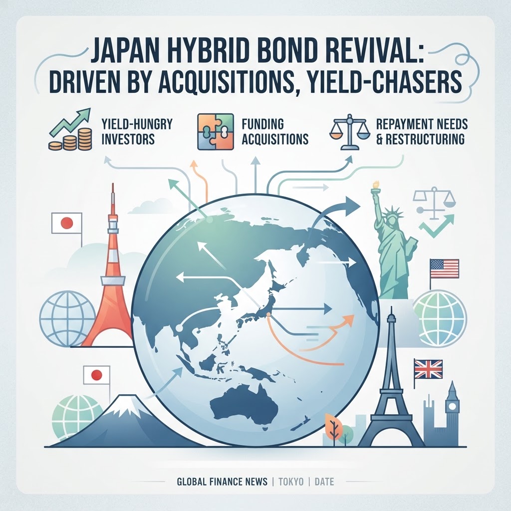 Japan Hybrid Bond Revival Driven by Acquisitions, Yield-Chasers