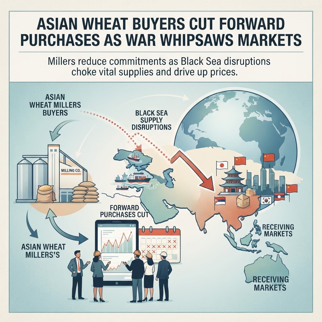 Asian Wheat Buyers Cut Forward Purchases as War Whipsaws Markets