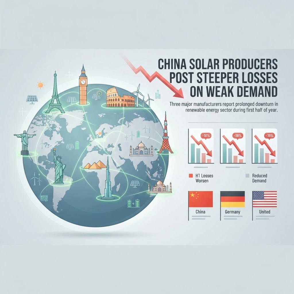 China Solar Wrap: Producers Post Steeper Losses on Weak Demand