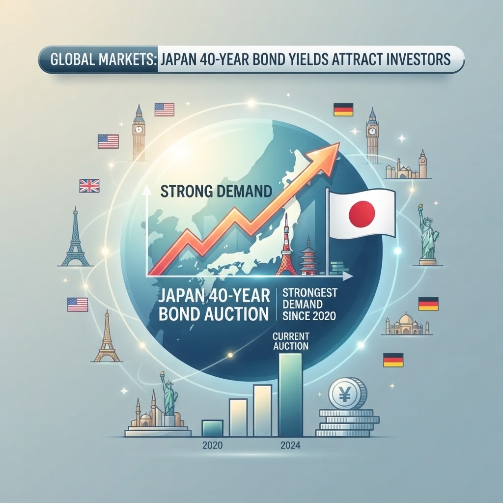 Japan 40-Year Bond Sale Sees Strongest Demand Since 2020