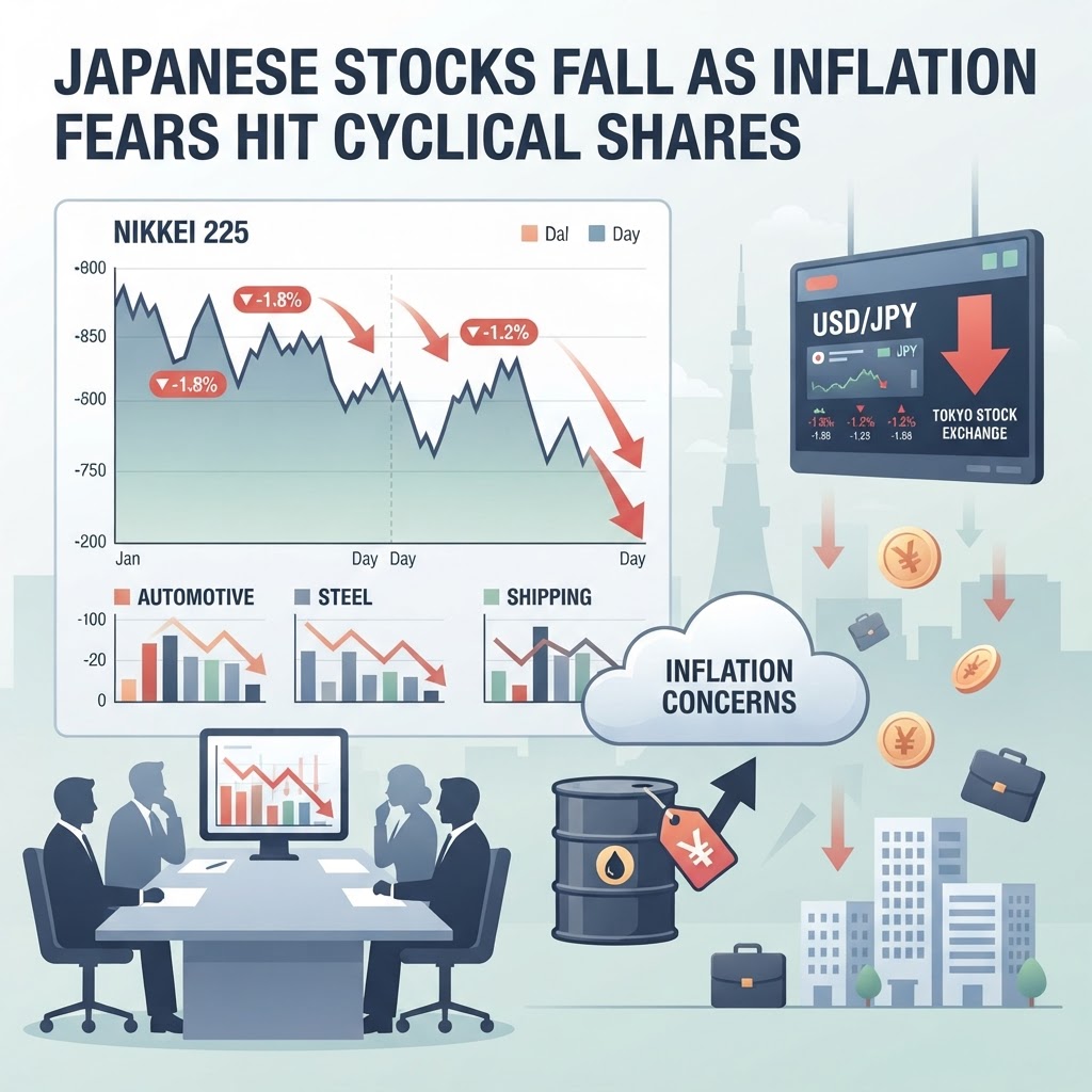 Japanese Stocks Fall as Inflation Fears Hit Cyclical Shares