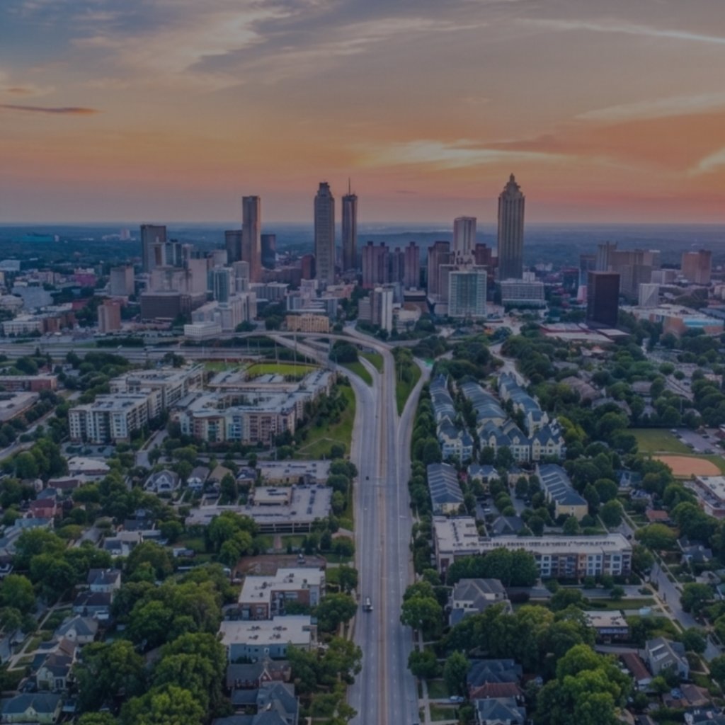 Atlanta skyline aerial view