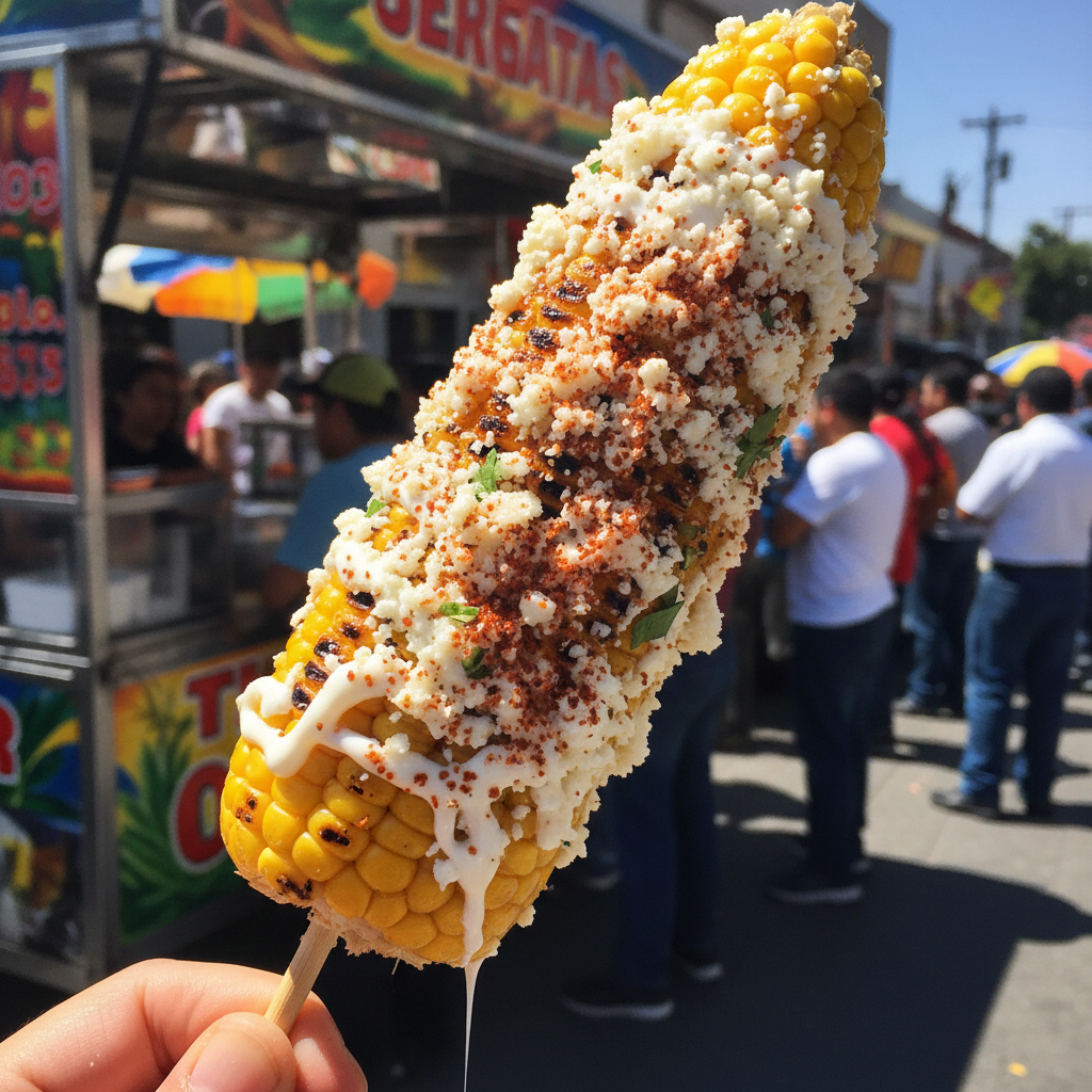 Authentic Mexican street elote option 1 by La Palmita catering