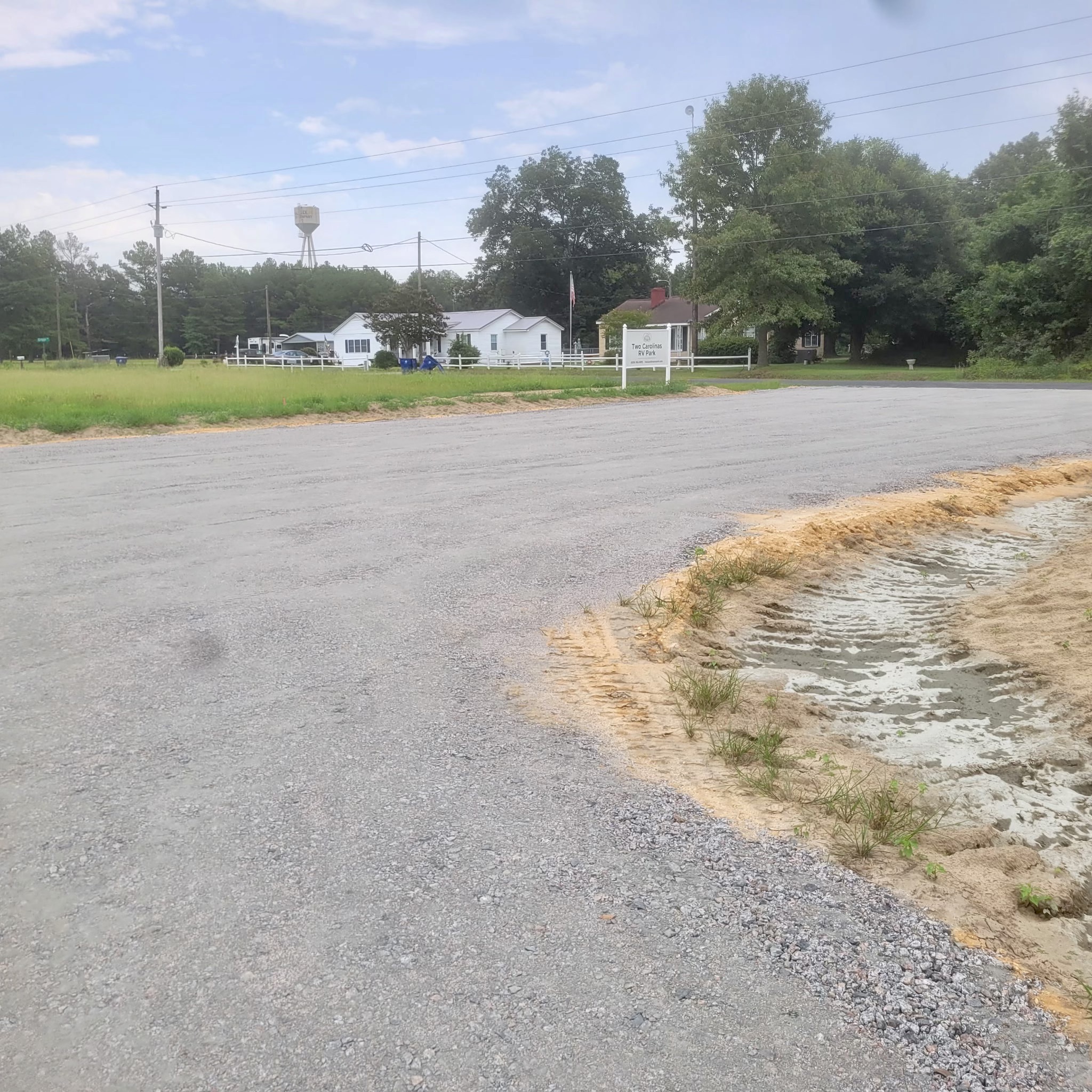 Two Carolinas RV Park sign at the park entrance