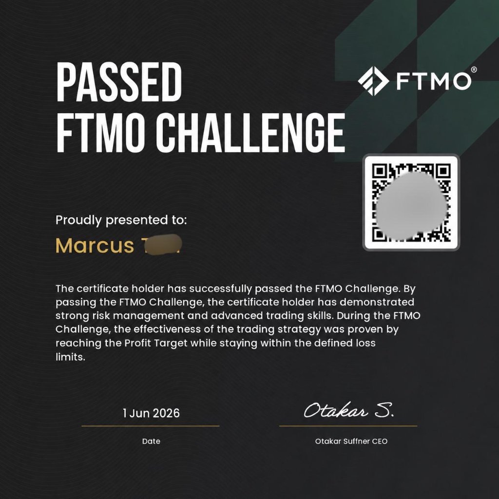 Marcus T. - FTMO certificate