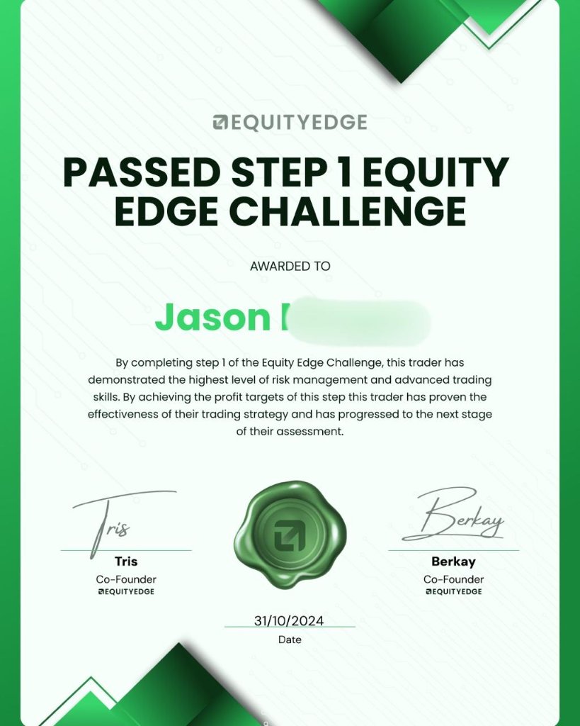 Jason P. - EquityEdge certificate