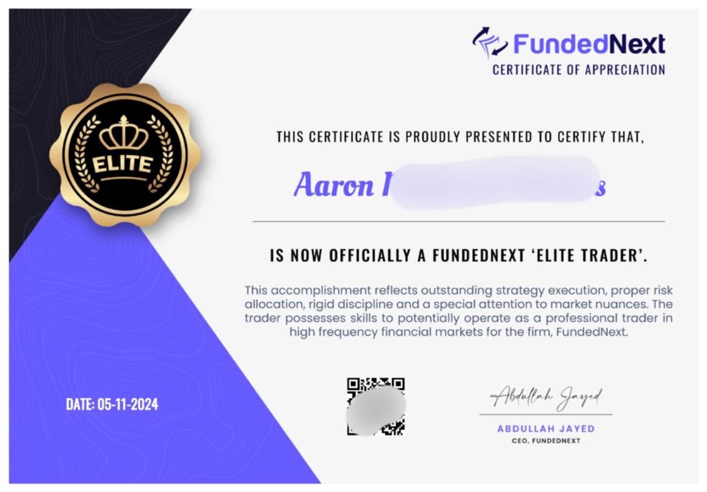 Marco R. - FundedNext certificate