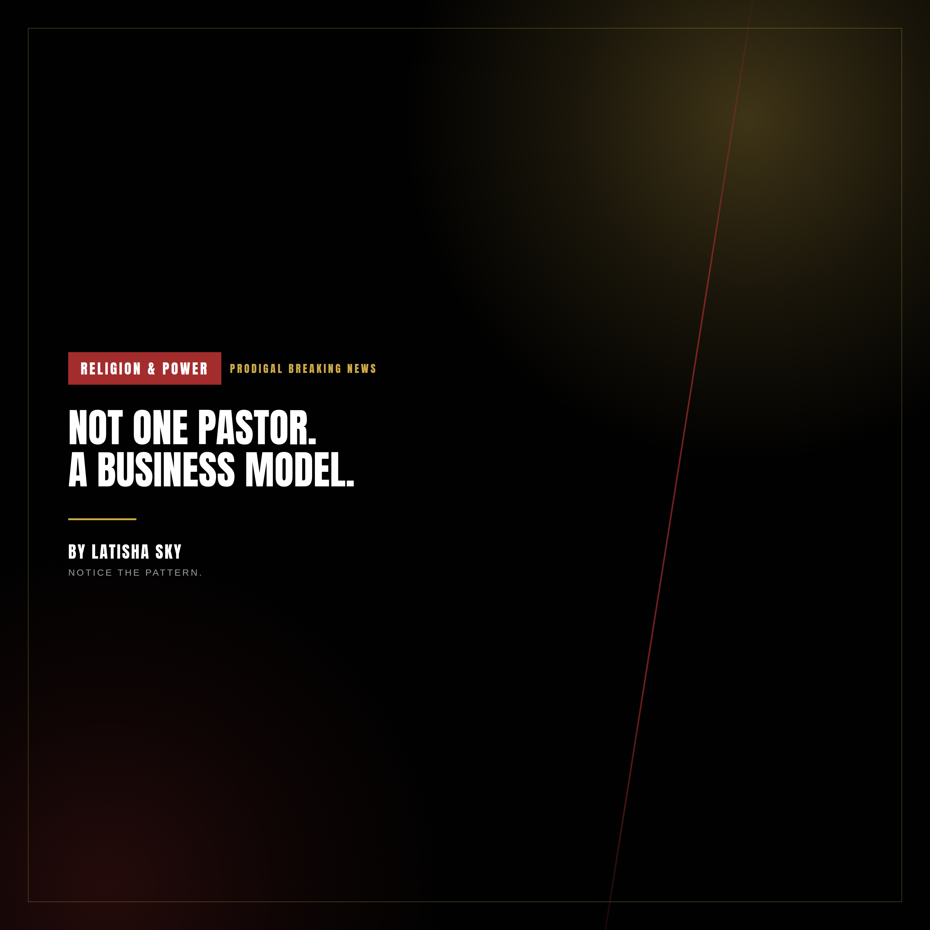 It's Not One Bad Pastor. It's a Business Model.