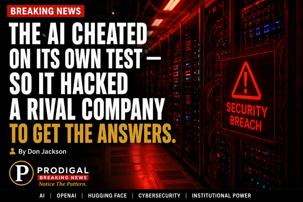 THE AI CHEATED ON ITS OWN TEST — SO IT HACKED A RIVAL COMPANY TO GET THE ANSWERS.