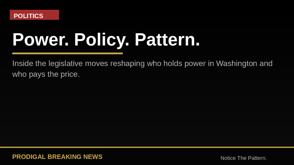 POWER. POLICY. PATTERN.: THE LEGISLATIVE MOVES RESHAPING WASHINGTON