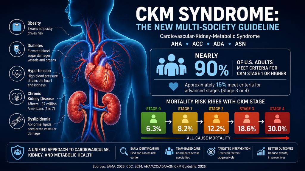 Nearly 90% of U.S. Adults Meet Criteria for CKM Syndrome Under the New Multi-Society Guideline