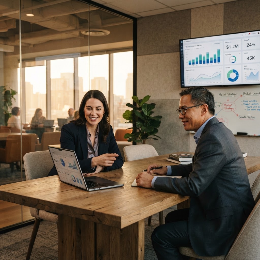 A founder and Scale OS advisor collaborating