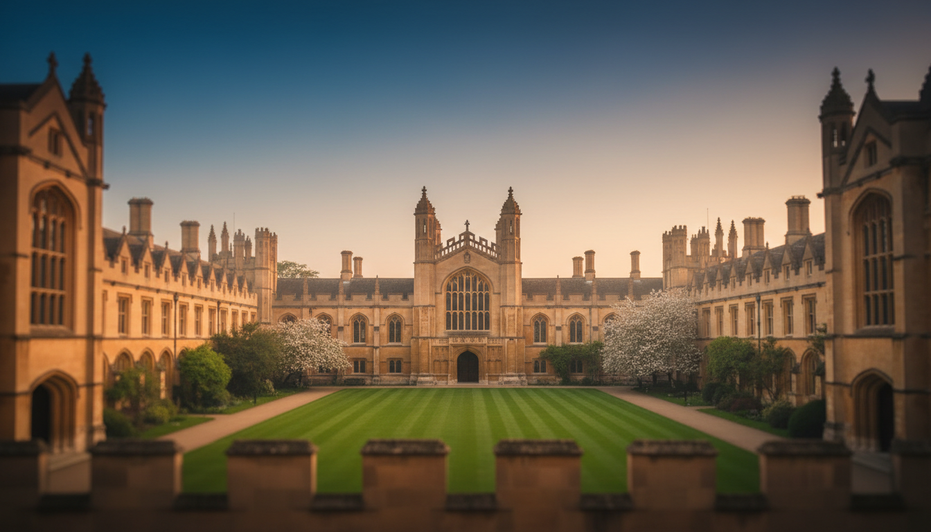 Oxford University campus at golden hour