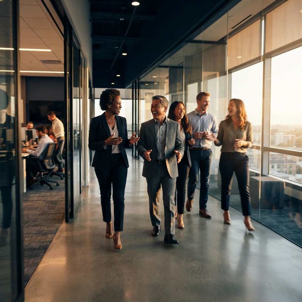 Leadership team walking together