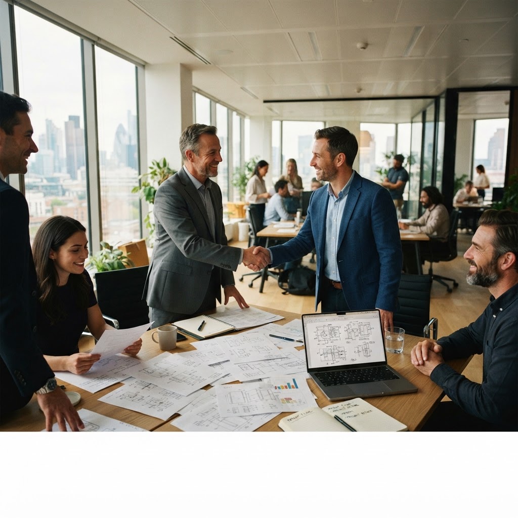 Professionals reviewing a patent deal