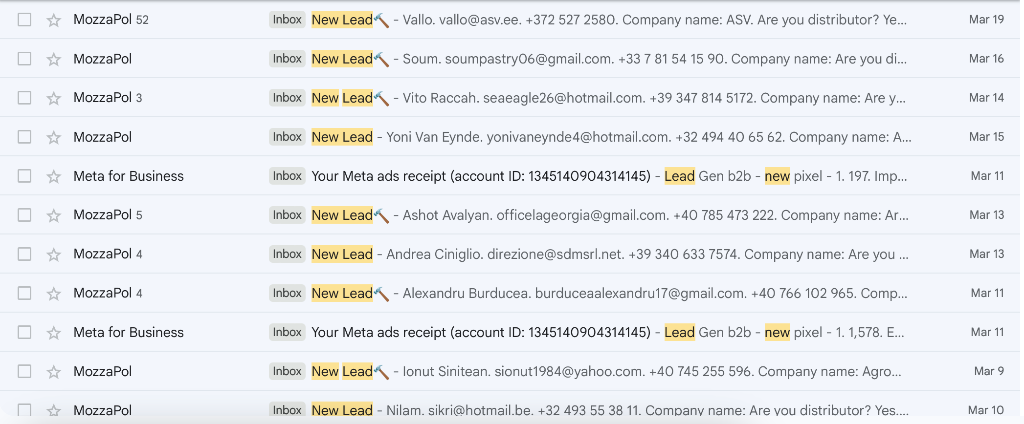 DISTRIBUTOR INBOX