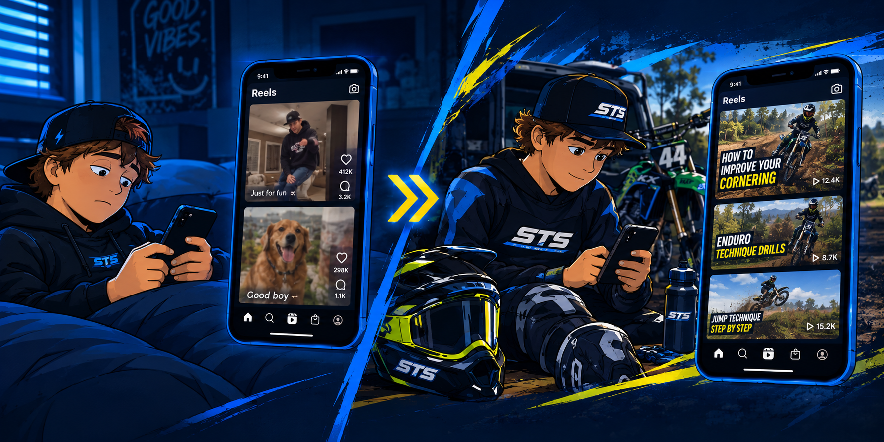 From mindless scrolling to motocross mastery — stop scrolling, start sending