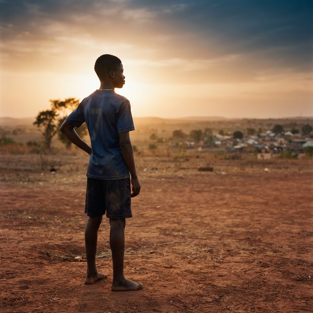 A young football talent on the red earth of Northern Nigeria