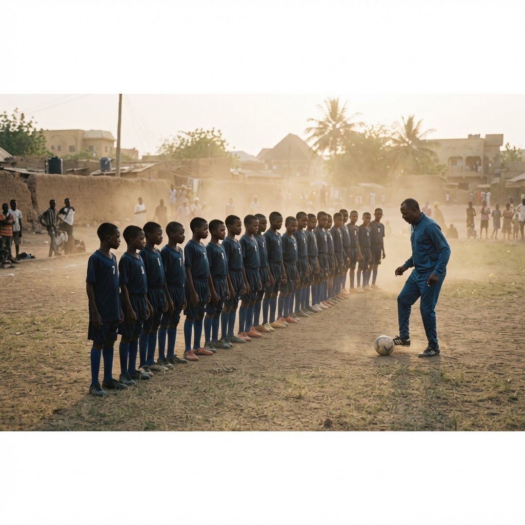Young players training in Kano with discipline and coaching