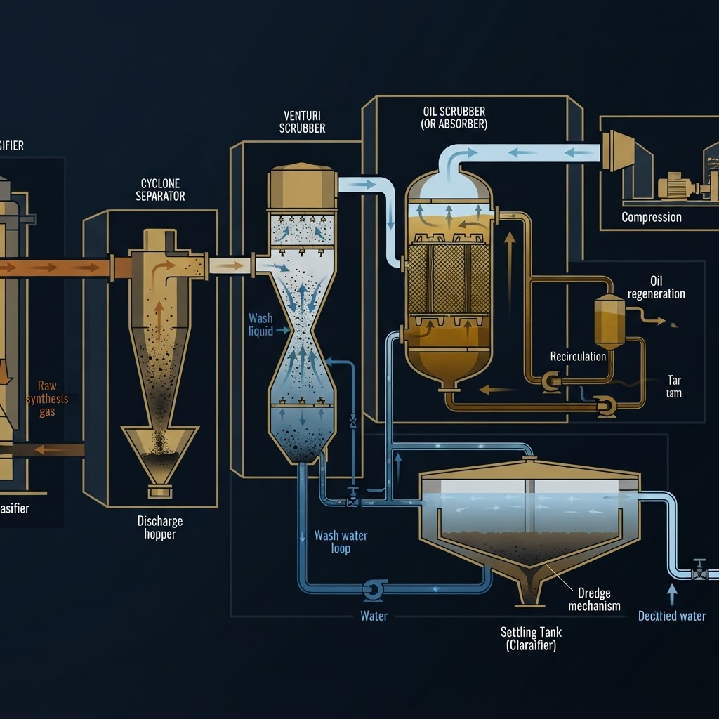 Syngas Scrubber: Water, Oil and Venturi, and the Wastewater