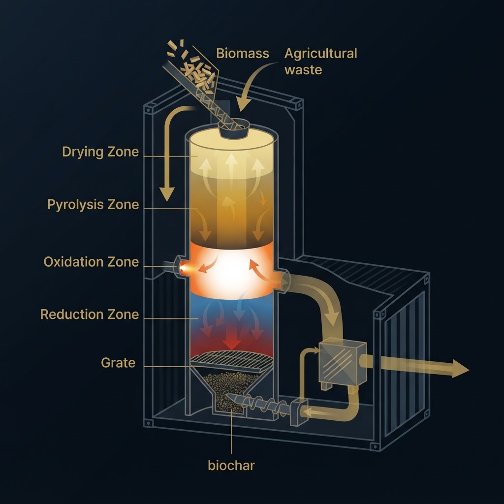 Gasification Biochar Production: Power and Char in One Unit