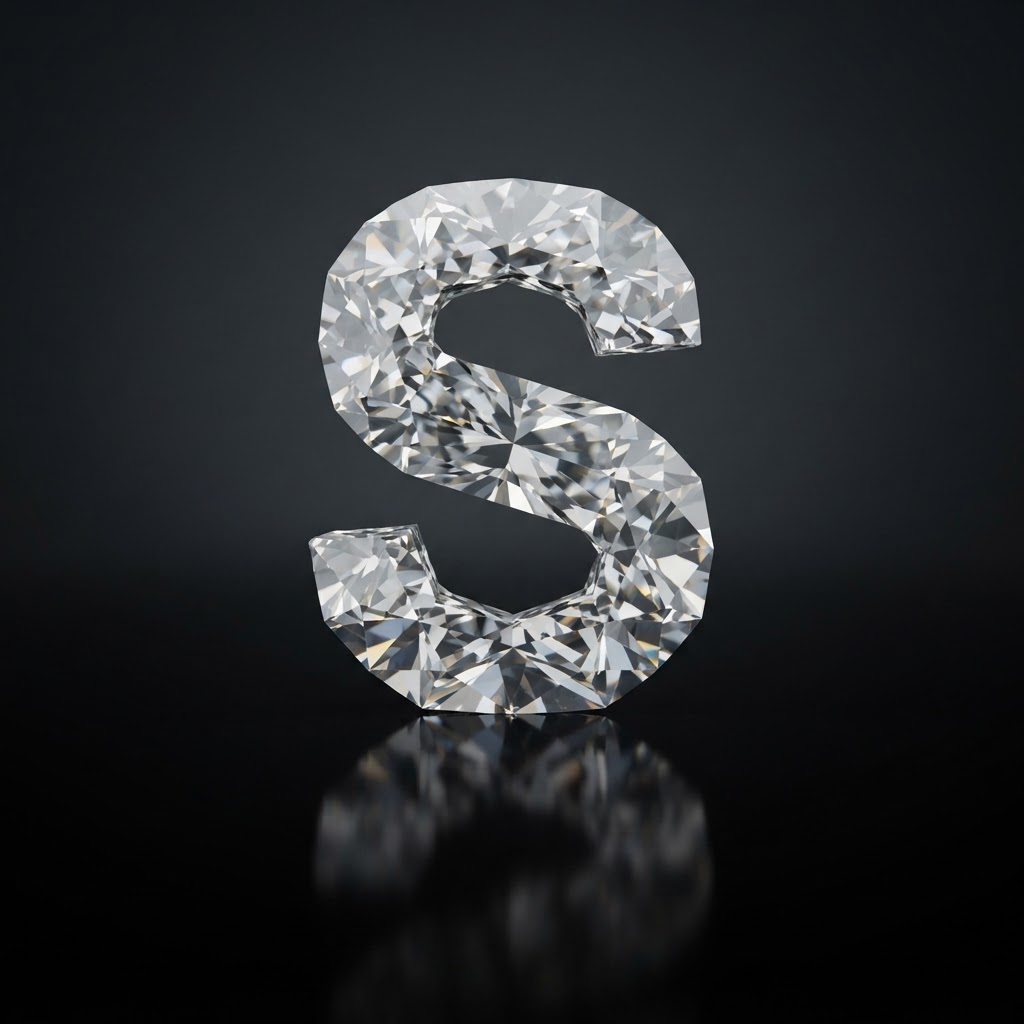 Diamond cut into the shape of S