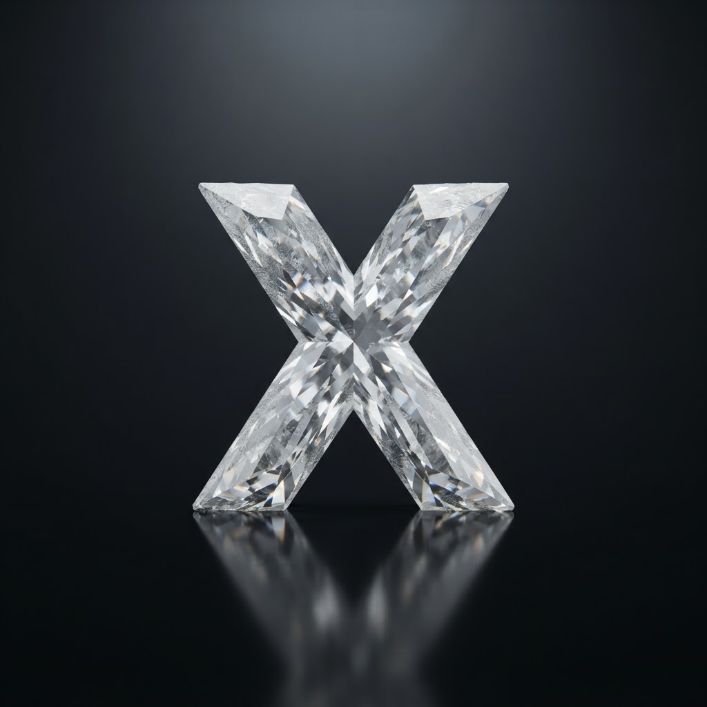 Diamond cut into the shape of X