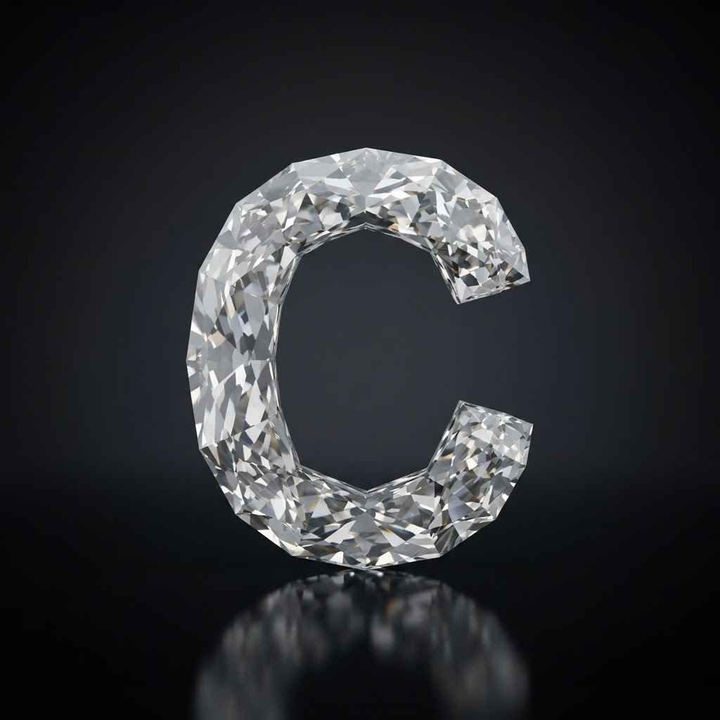 Diamond cut into the shape of C