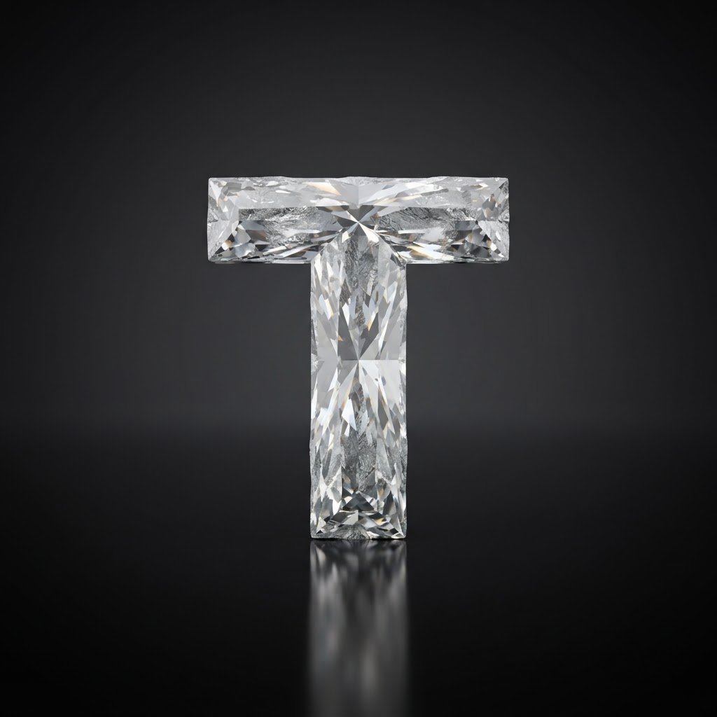 Diamond cut into the shape of T