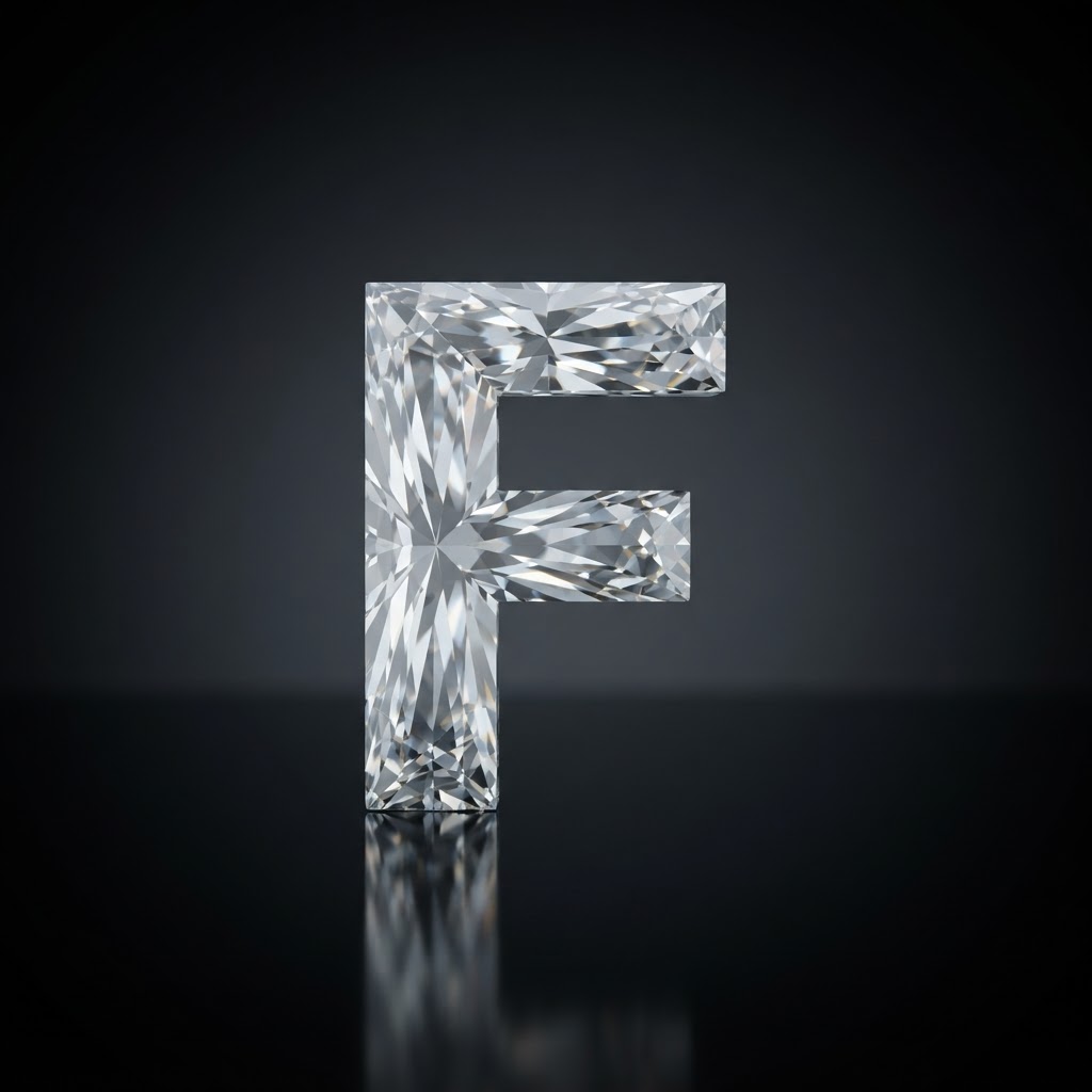 Diamond cut into the shape of F