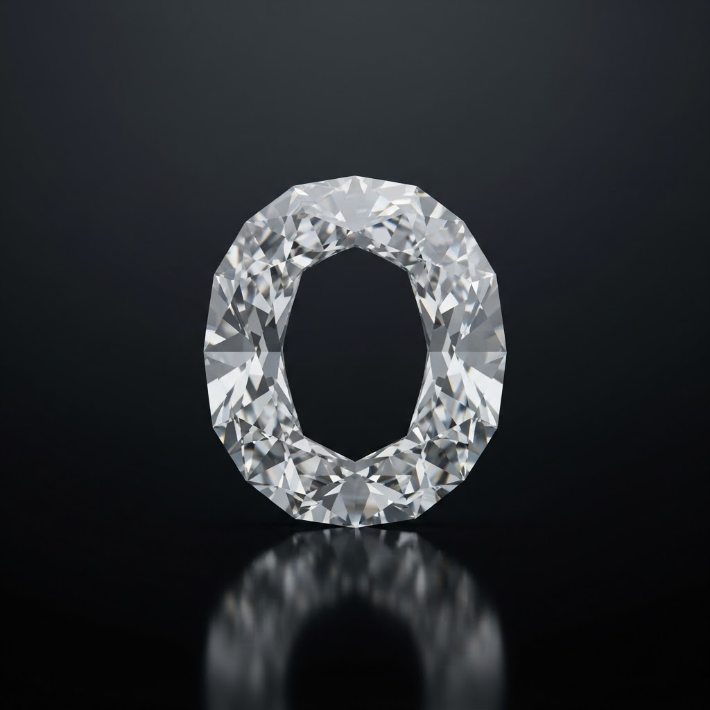 Diamond cut into the shape of O