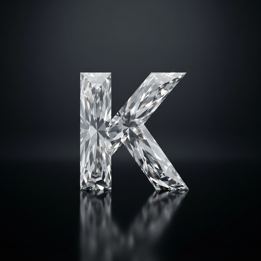 Diamond cut into the shape of K