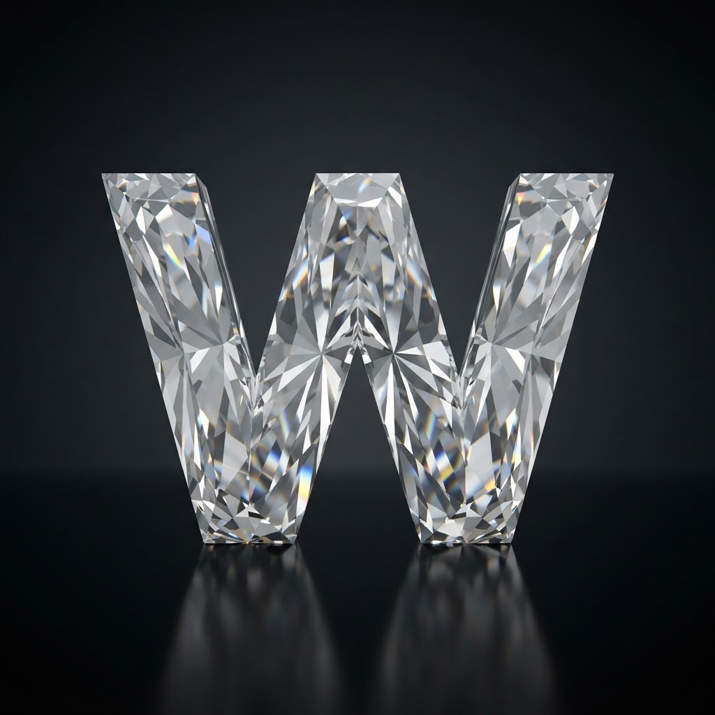 Diamond cut into the shape of W