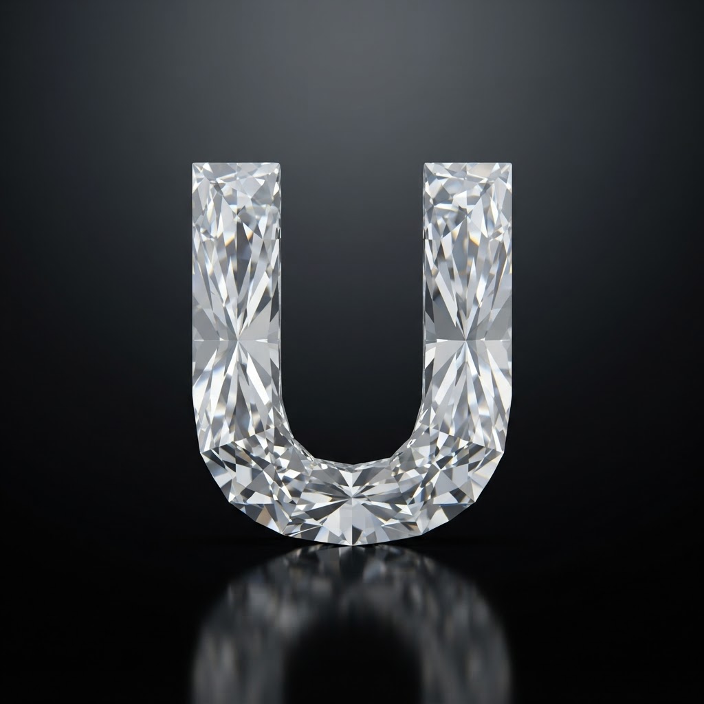 Diamond cut into the shape of U