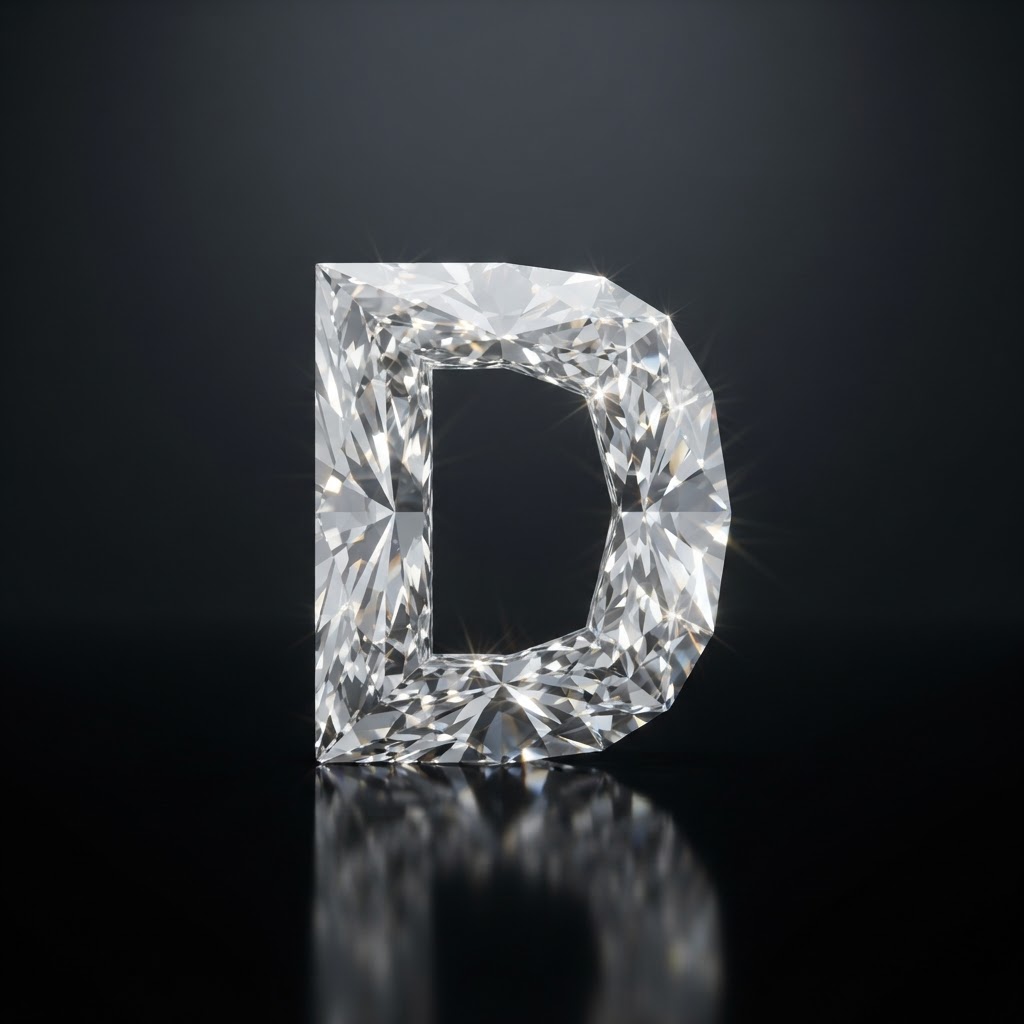 Diamond cut into the shape of D