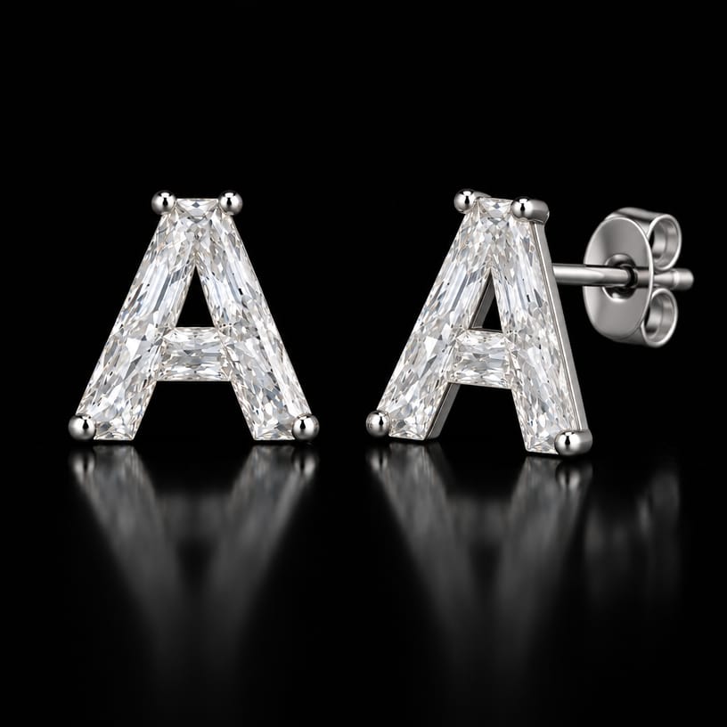 The 'D' Stud Earrings