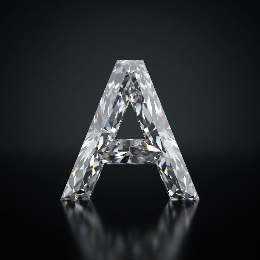 Diamond cut into the shape of A