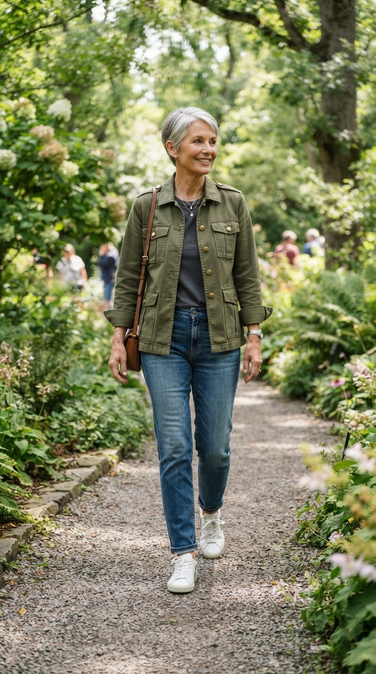 The Utility Jacket & Straight Jeans — Casual Sophistication