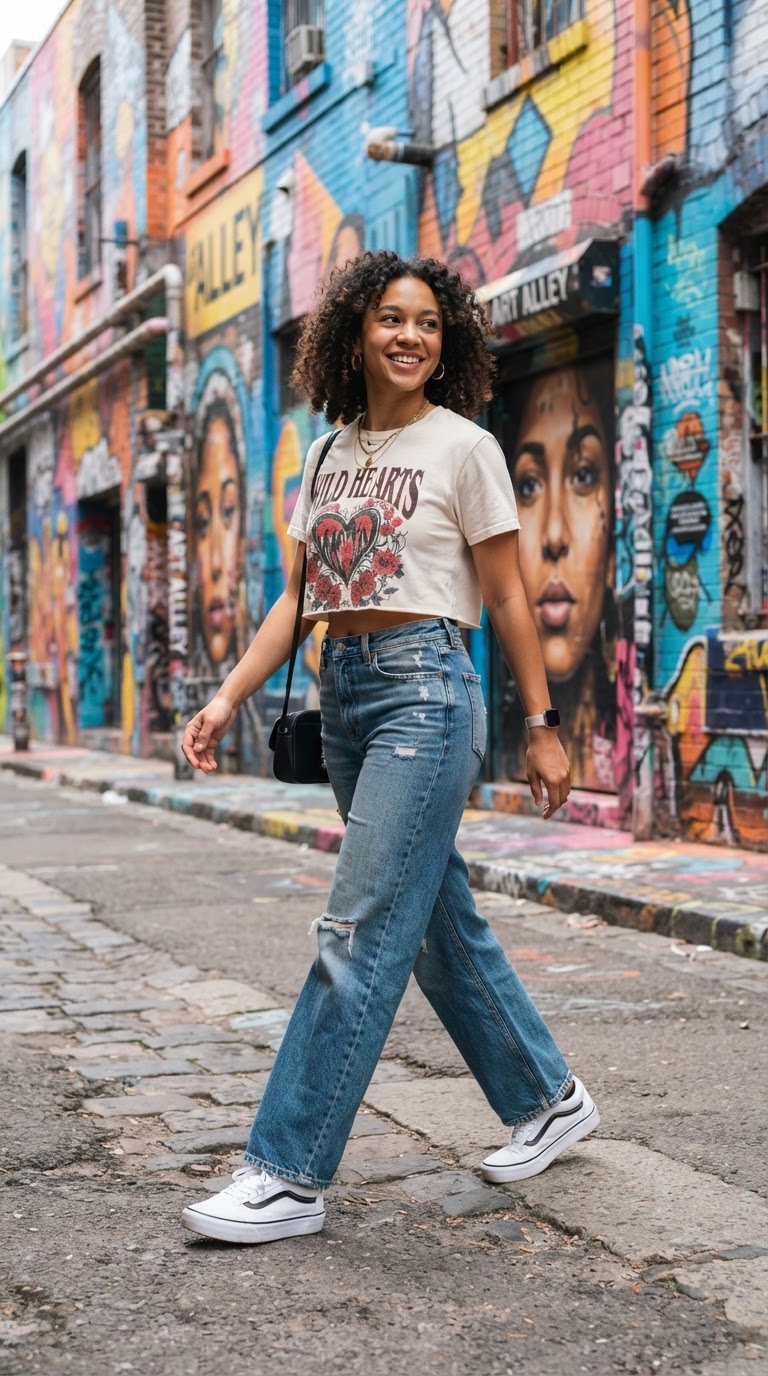 The Cropped Tee & Wide-Leg Jeans